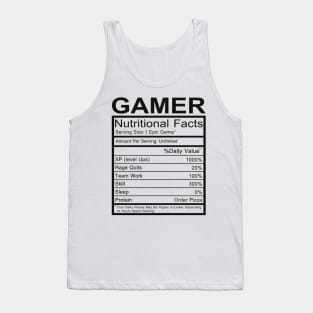Gamer Nutritional Facts Tank Top